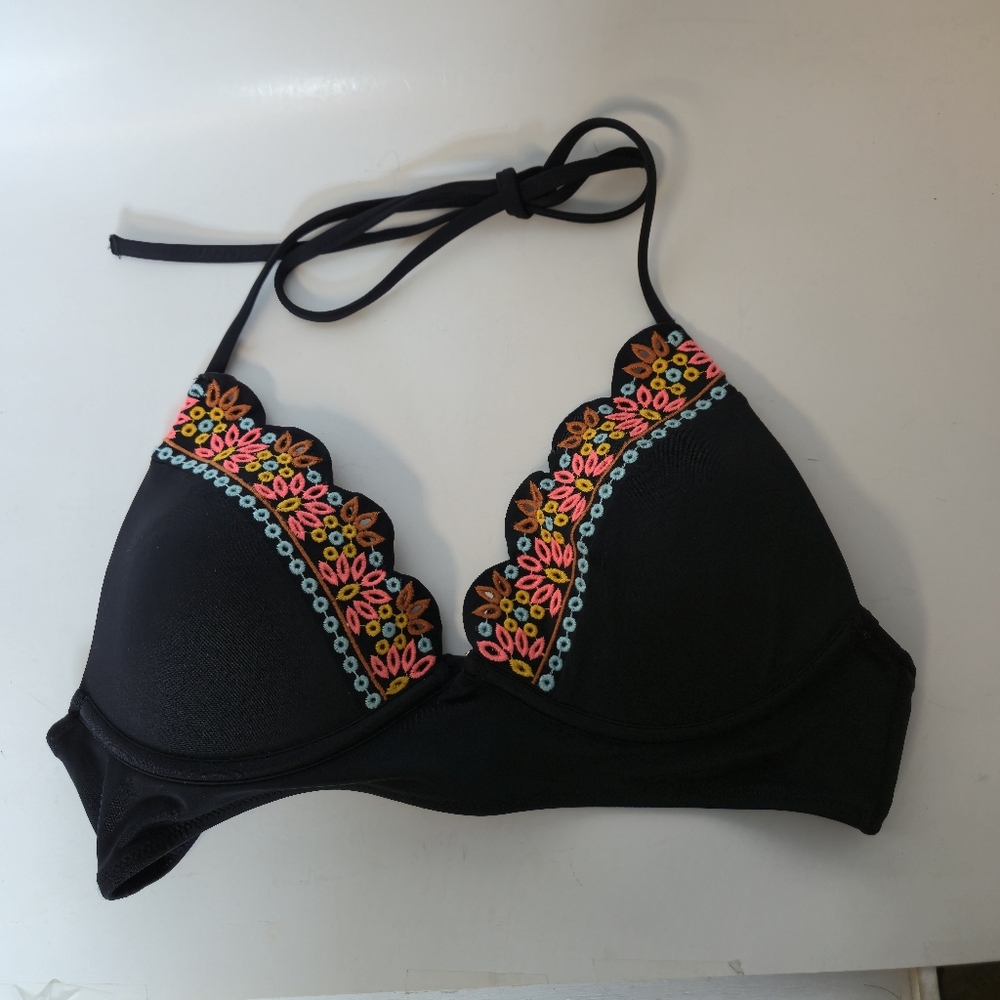 Shade And Shore Colorful Bathing Suit Swim Top / Bra Size 34B
